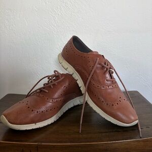 Cole Haan Zero Grande Brown Leather Oxfords